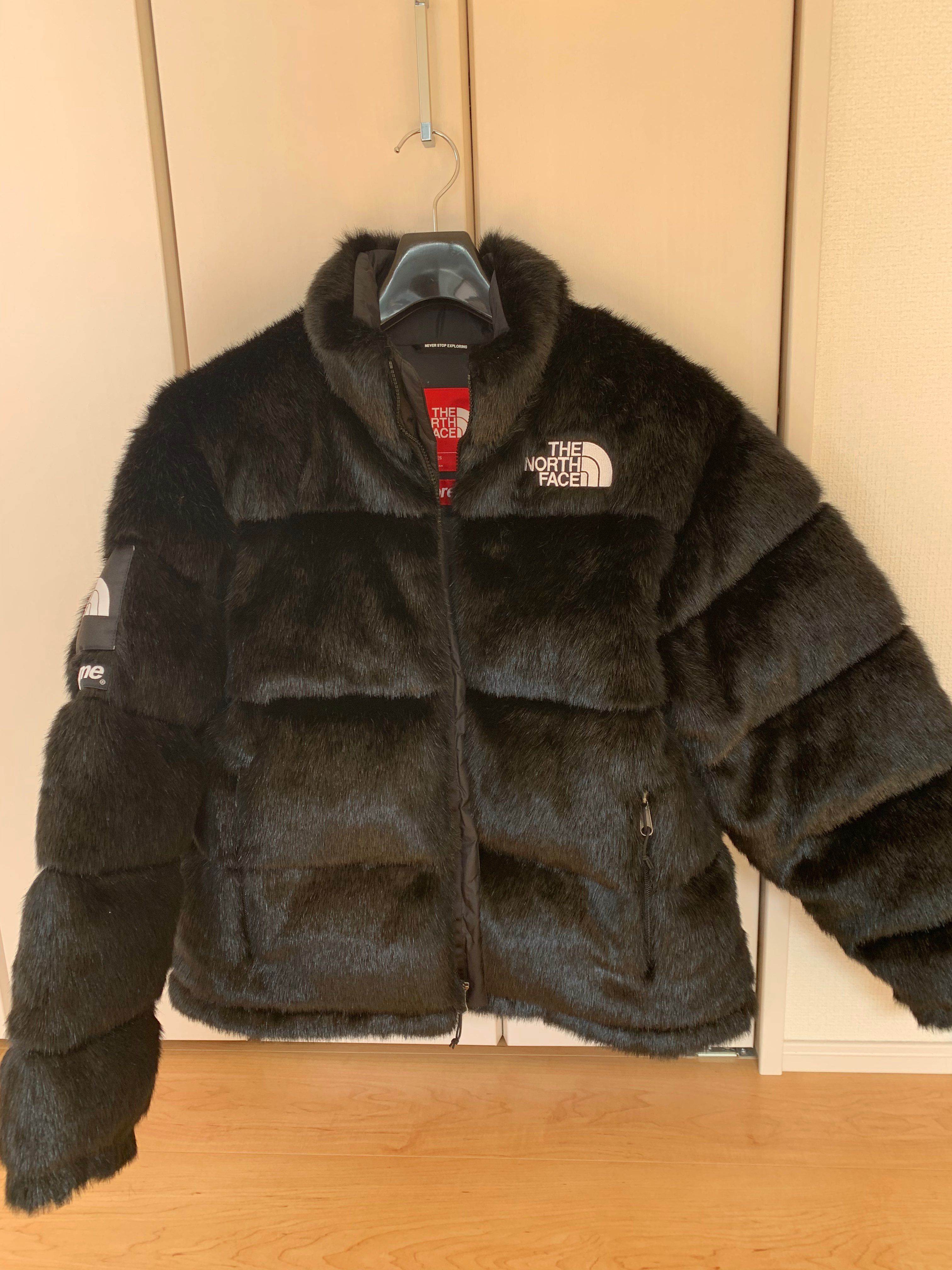 Supreme x The North Face Faux Fur Nuptse Jacket "Black"