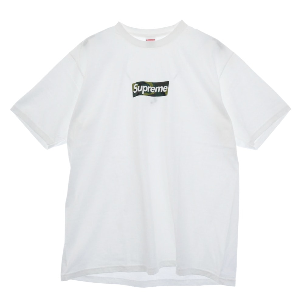 Supreme シュプリーム Tシャツ 23AW Box Logo Tee カモフラ柄ボックスロゴ 半袖 Tシャツ ホワイト系 XL【極上美品】【中古】