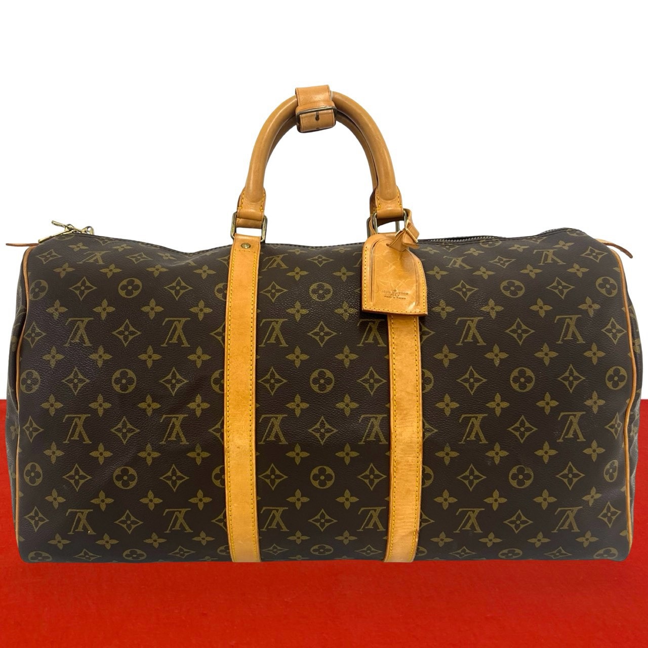 LOUIS VUITTON ルイヴィトン キーポル 50 モノグラム レザー PVC ボストンバッグ ブラウン
32709