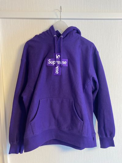 Supreme Cross Box Logo Hooded Sweatshirt "Purple"