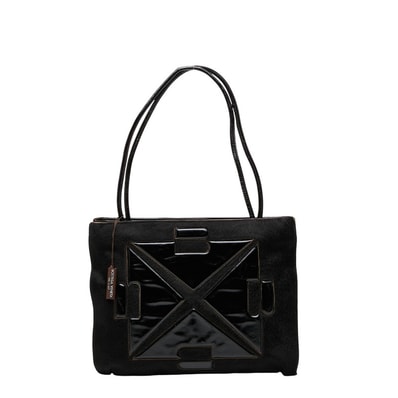 ボッテガヴェネタ ハンドバッグ ブラック ハラコ パテントレザー レディース BOTTEGAVENETA 【中古】