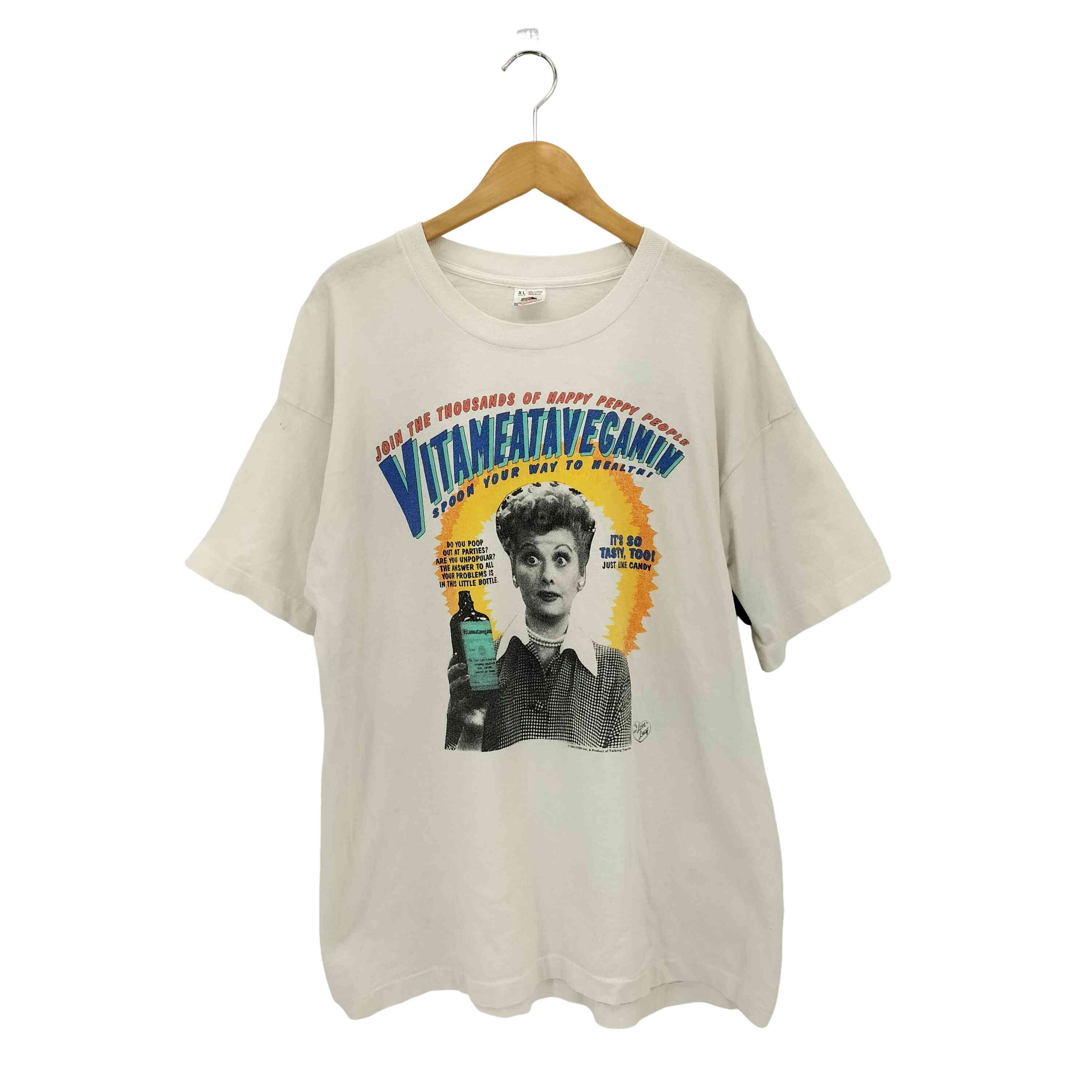 90s USA製 シングルステッチ I LOVE LUCYプリント コピーライト1992  クルーネックTシャツ【1142528578001】