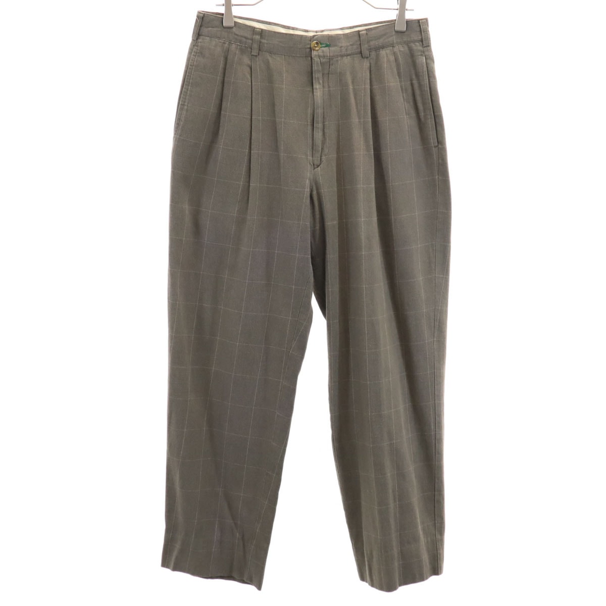 TOMMY HILFIGER トミーヒルフィガー 90s オールド フラッグタグ チェック柄 スラックスパンツ W33 ブラウン