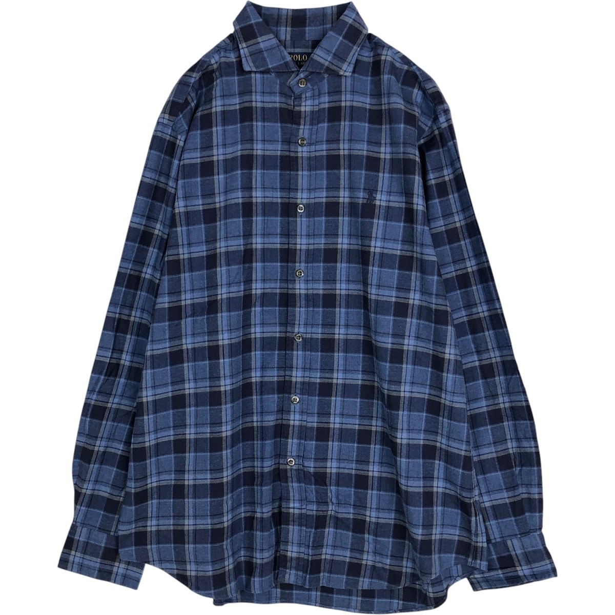 古着 ラルフローレン Ralph Lauren POLO RALPH LAUREN CLASSIC FIT ワイドカラー 長袖 フランネルチェックシャツ メンズL相当/eaa677122