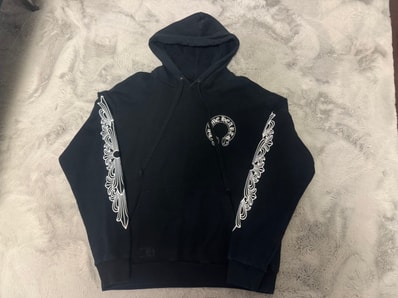 Chrome Hearts Horse Shoe Floral Pullover Hoodie "Black"