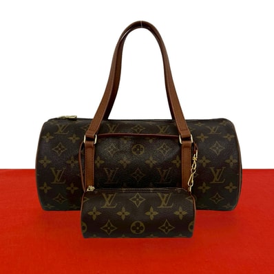 LOUIS VUITTON ルイヴィトン パピヨン モノグラム レザー PVC ハンドバッグ ブラウン
67915