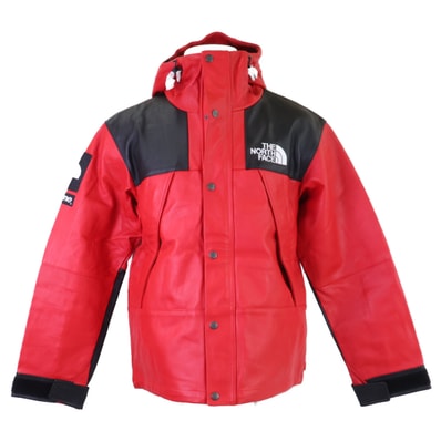ノースフェイス xSupremeシュプリーム【新品/国内正規/18AW】NP61807I Leather Mountain Parka ラムレザー マウンテンパーカー S/P
