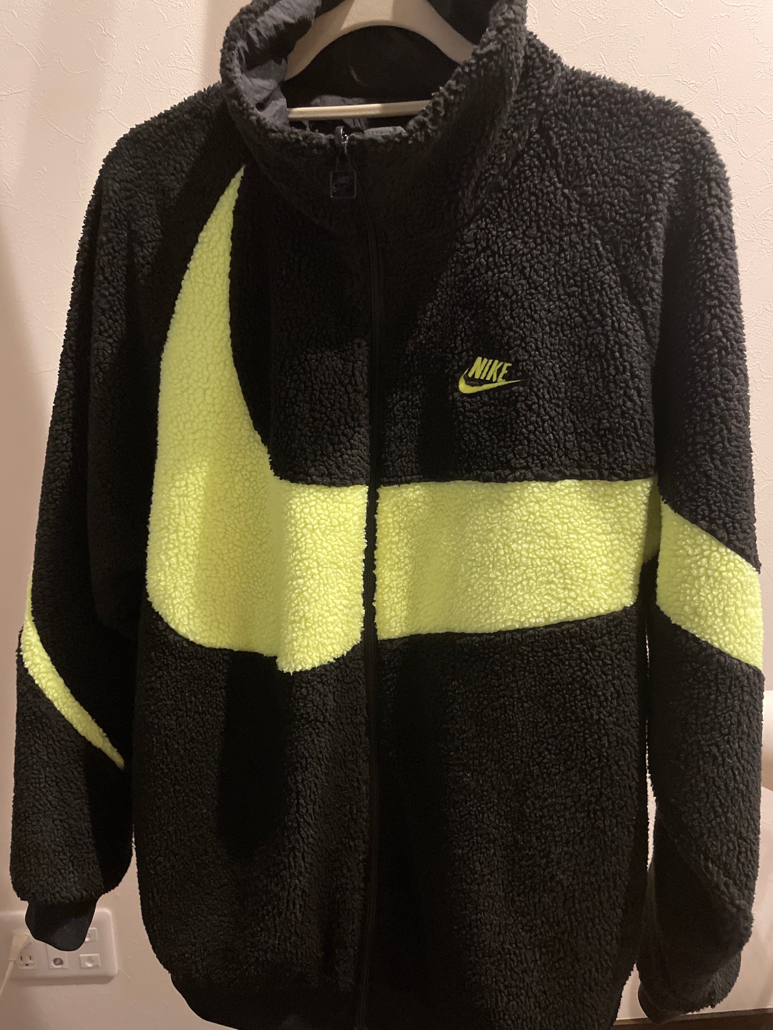 Nike Big Swoosh Reversible Boa Jacket"Black Neon"