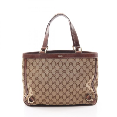 グッチ GUCCI アビー トートバッグ バッグ キャンバス レザー レディース ベージュ系 / ブラウン系 170004 【中古】