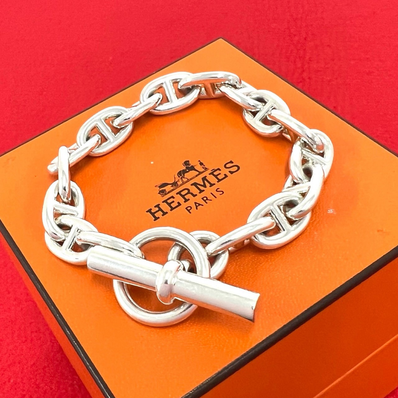 HERMES エルメス シェーヌダンクル MM 16コマ ブレスレット シルバー925 ブレスレット シルバー
 380-5