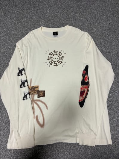 Travis Scott Cactus Jack AIR RECORDS LONG SLEEVE TEE "Ivory"