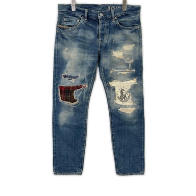 ヒステリックグラマー 0143AP07 クラッシュ加工 スリム デニムパンツ M