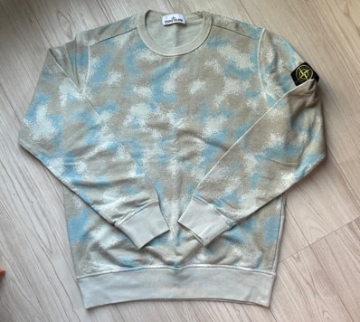 Stone Island 605E5 Camo Devore Print Sweatshirt - 20SS "Dove Grey"