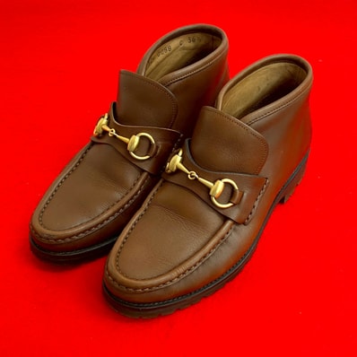 GUCCI グッチ ホースビット レザー ブーツ ブラウン
21850