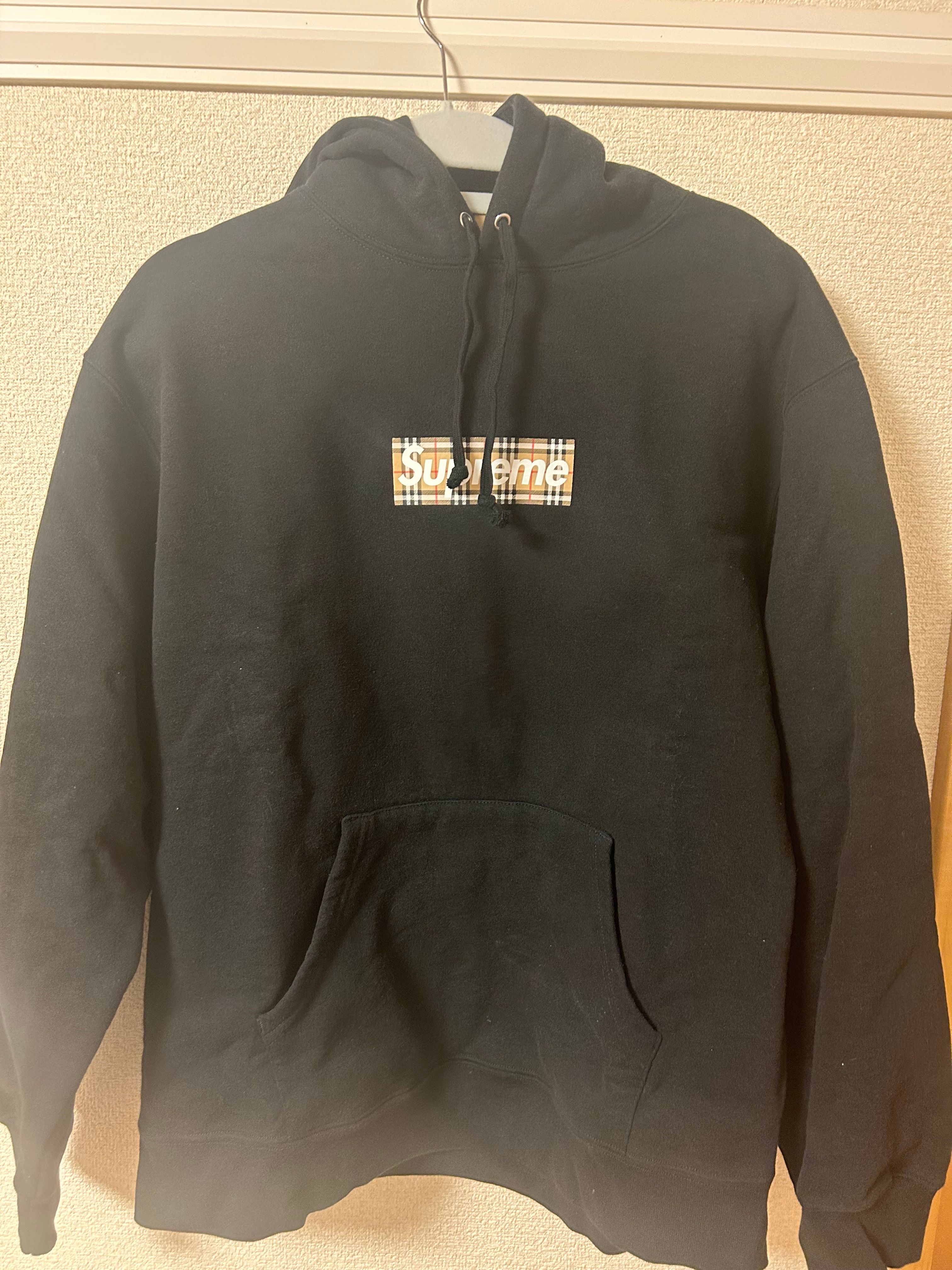 Supreme / Burberry Box Logo Hooded Sweatshirt "Black"