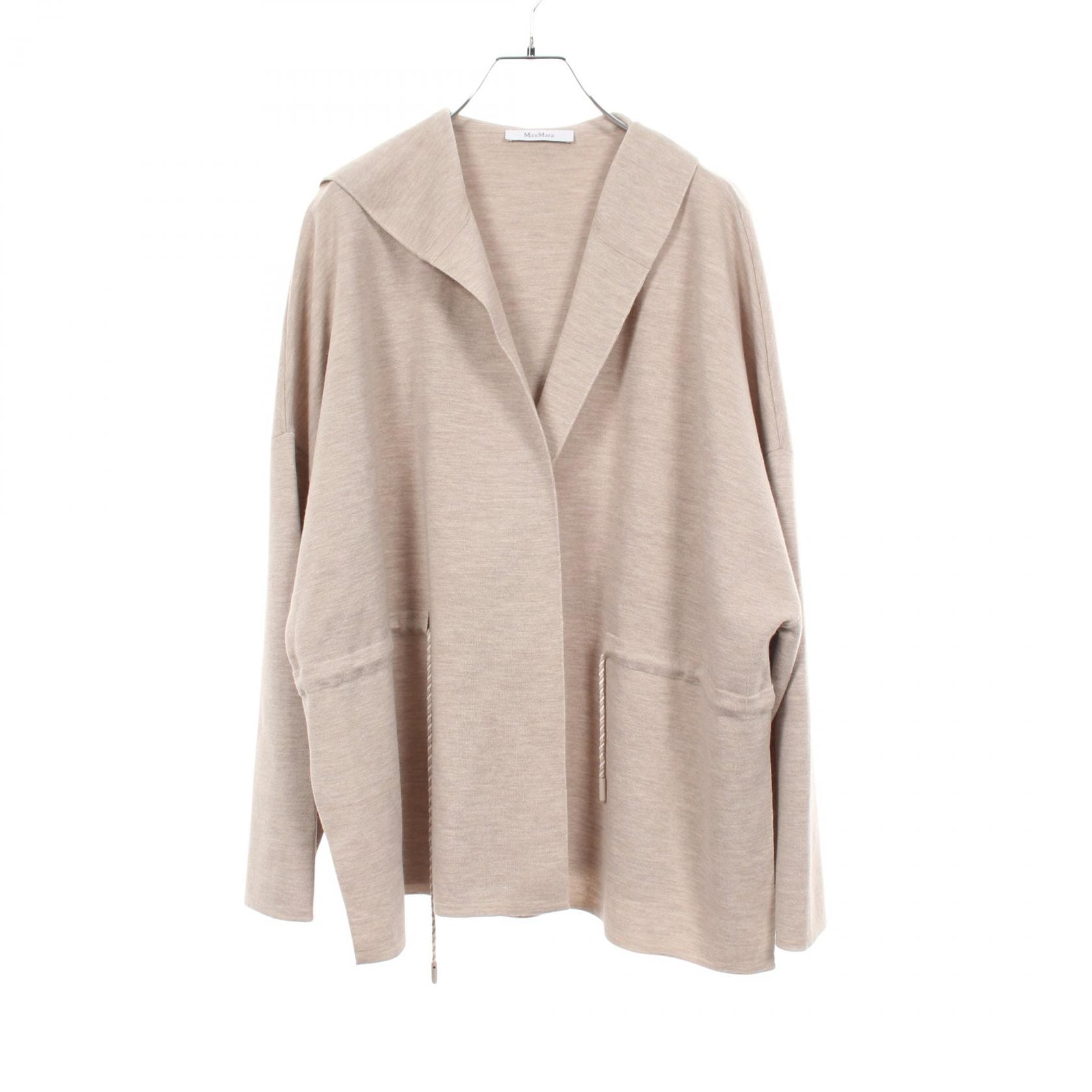 マックスマーラ MAX MARA フード付き カーディガン 衣料品 トップス ウール レディース ベージュ系 【中古】