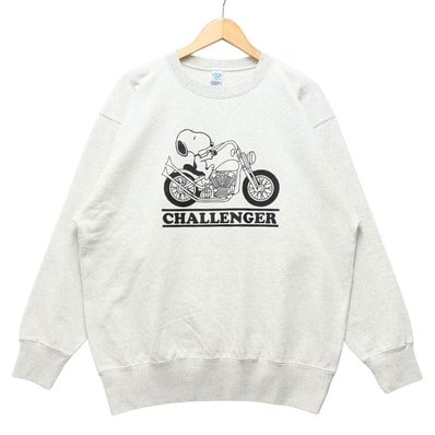 CHALLENGER チャレンジャー × PEANUTS 26SS SNOOPY C/N SWEAT スヌーピー スウェット コットン グレー サイズ L 正規品 / 54742