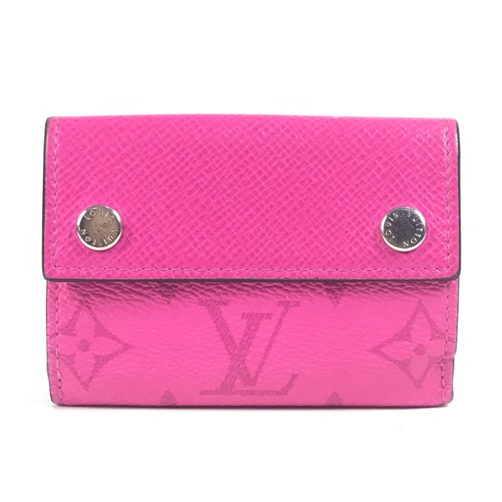 ルイヴィトン LOUIS VUITTON ディスカバリー コンパクトウォレット M30773 タイガラマ コンパクトウォレット 3つ折り財布 タイガレザー ピンク