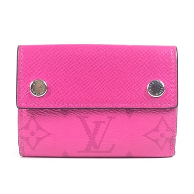 ルイヴィトン LOUIS VUITTON ディスカバリー コンパクトウォレット M30773 タイガラマ コンパクトウォレット 3つ折り財布 タイガレザー ピンク