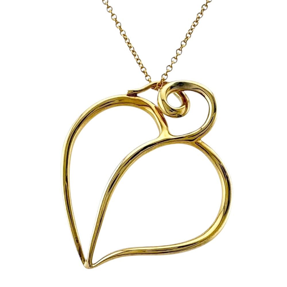 ティファニー リーフハート ネックレス 18金 K18イエローゴールド レディース TIFFANY&Co.  中古