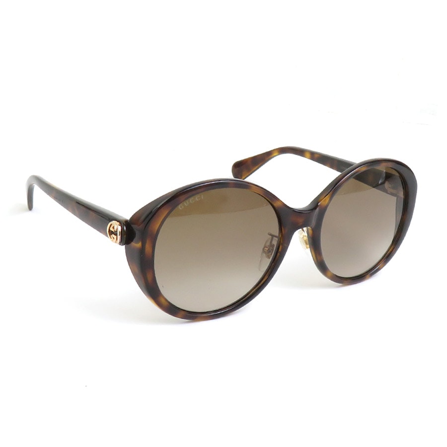 グッチ GUCCI サングラス プラスチック ブラウン ゴールド ユニセックス【中古】 e62128b