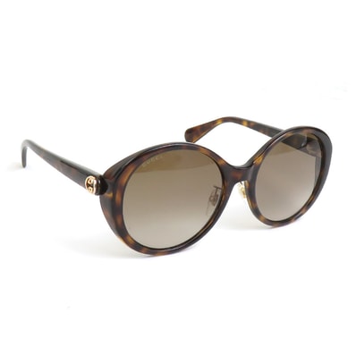 グッチ GUCCI サングラス プラスチック ブラウン ゴールド ユニセックス【中古】 e62128b