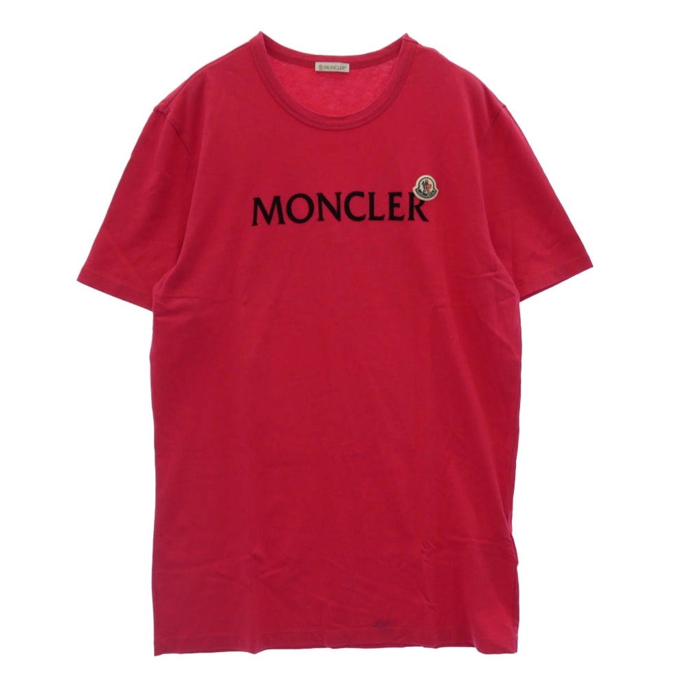 MONCLER モンクレール Tシャツ G20918C00022 8390T モンクレールジャパンタグ T-SHIRT ワッペン付 フロントロゴ Tシャツ 半袖カットソー ピンク系 L【中古】