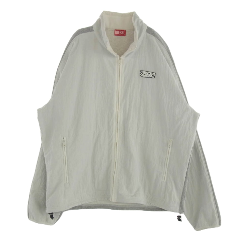 DIESEL ディーゼル ジャケット A12755 S-BERTO-ZIP 切替 ジップアップ ナイロン ジャケット グレー系 L【中古】