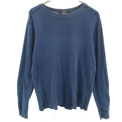 ダブルアールエル RRL 長袖 インディゴ染め Tシャツ S ネイビー Ralph Lauren ラルフローレン ロンT