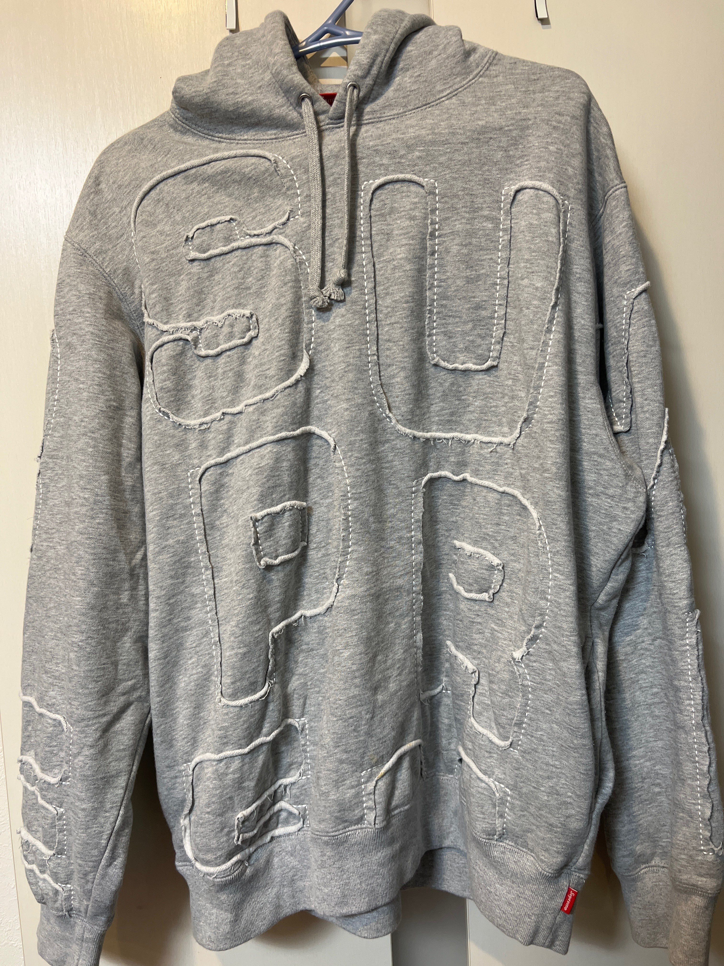 Supreme Cutout Letters Hooded Sweatshirt "Heather Grey"