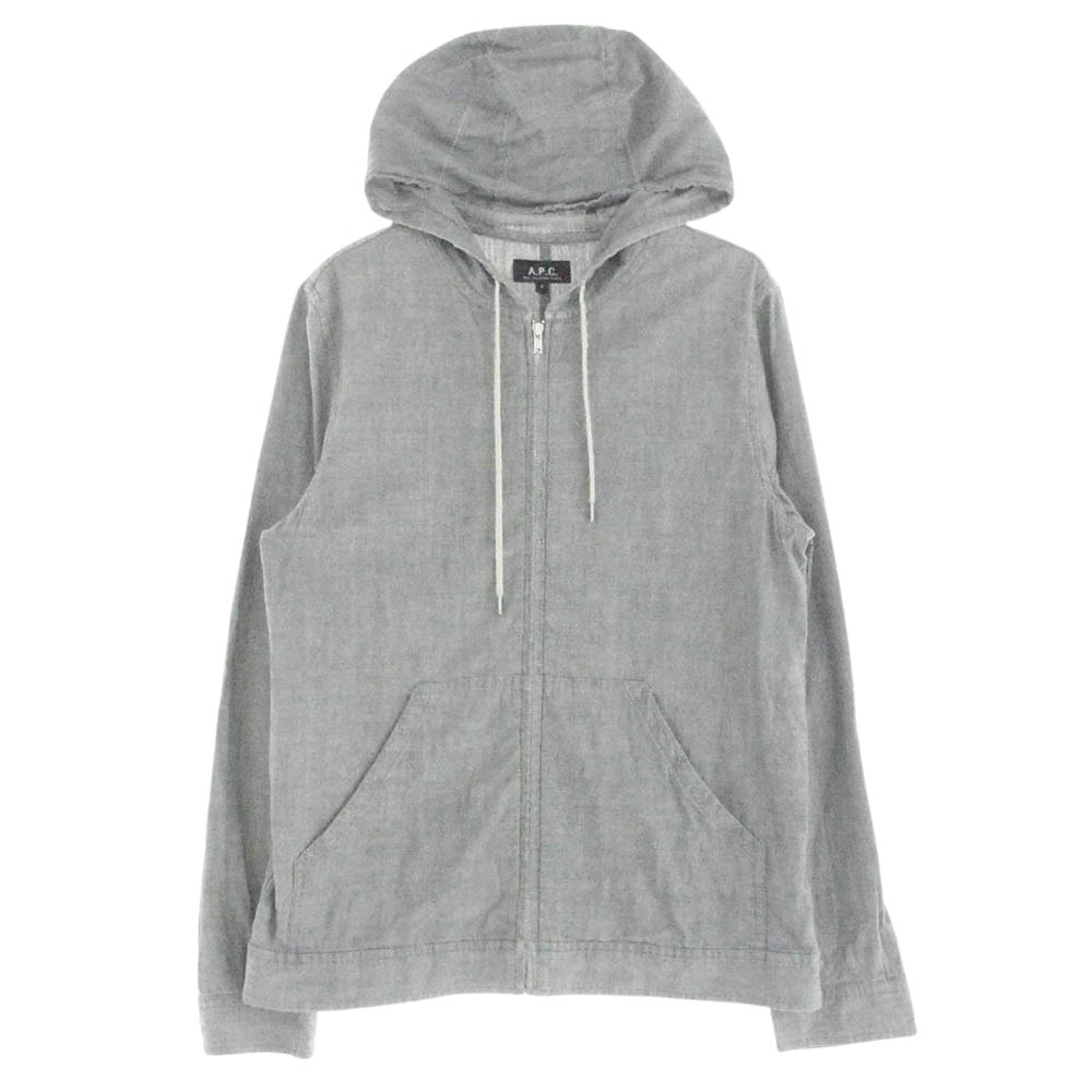 A.P.C. アーペーセー パーカー 1C0529-15386HX-11E コットン フルジップ シャツ パーカー グレー系 S【中古】