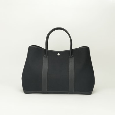 エルメス HERMES ガーデンパーティGM ガーデンパーティ GM ガーデンパーティ 50 バッグ トートバッグ トワルオフィシェ ノワール Noir ブラック Black 黒 シルバー金具 ハンドバッグ