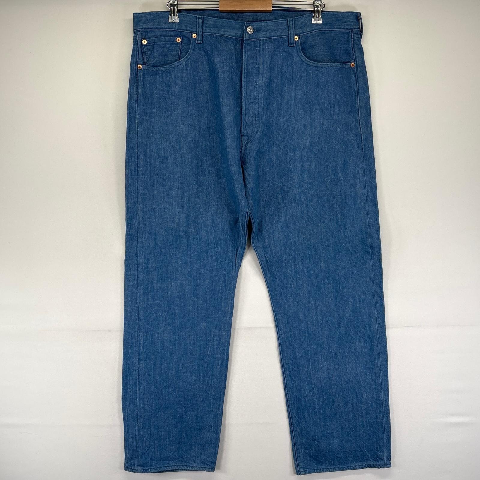 古着 リーバイス Levi's デニム パンツ 501 カラーデニム ストレート 大きいサイズ ボタンフライ W42 L32  ブルー系 メンズ