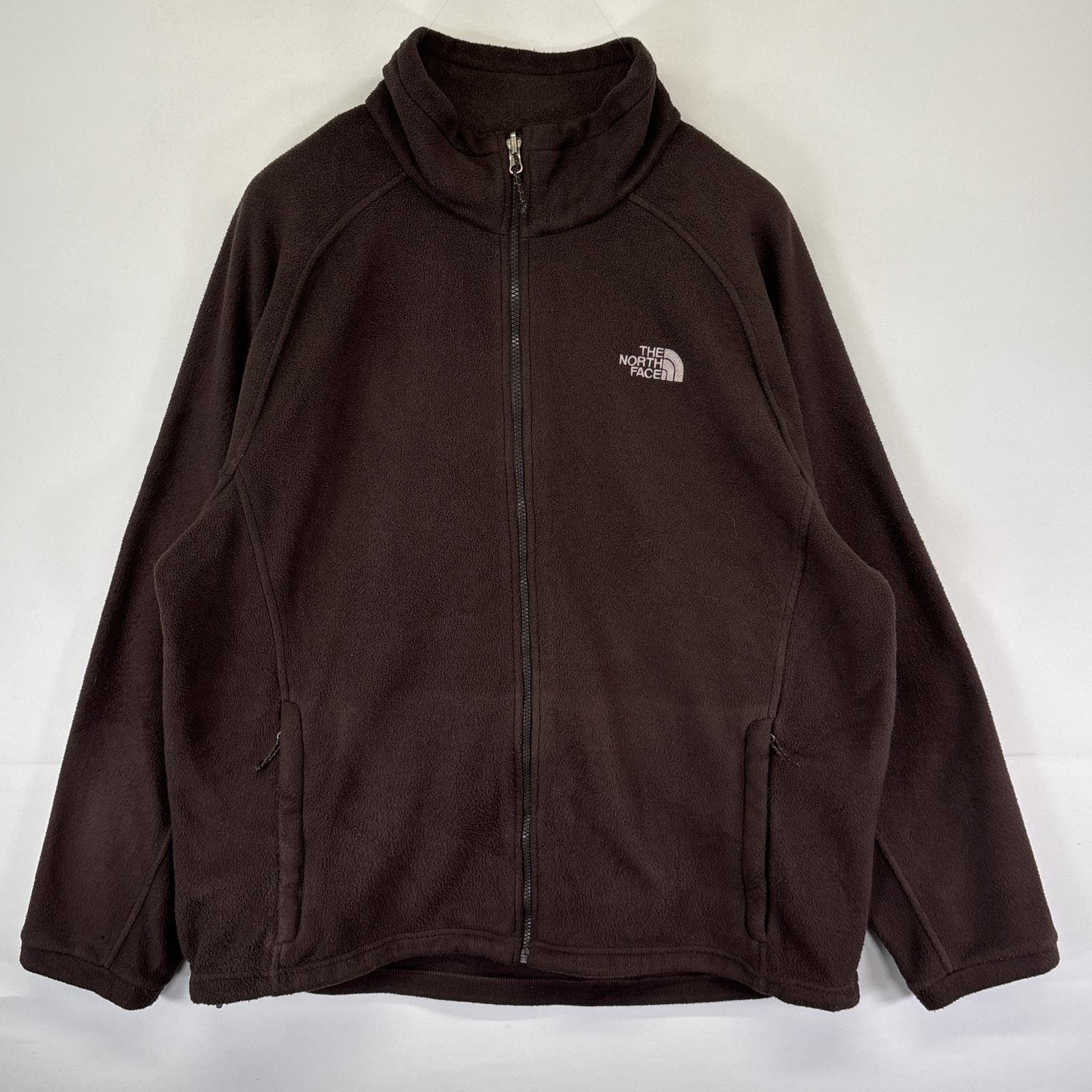 古着 ザ・ノースフェイス THE NORTH FACE フルジップフリースジャケット ワンポイントロゴ アウトドア 大きいサイズ 14041  ブラウン メンズ