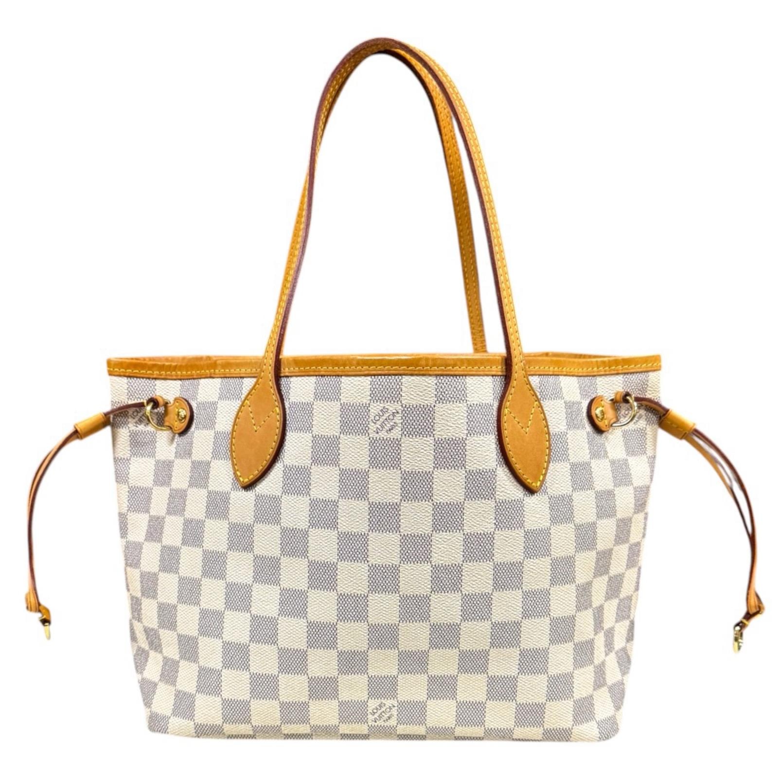 ルイヴィトン ネヴァーフルPM ダミエアズール トートバッグ ダミエアズールキャンバス N51110 ホワイト レディース LOUIS VUITTON  中古