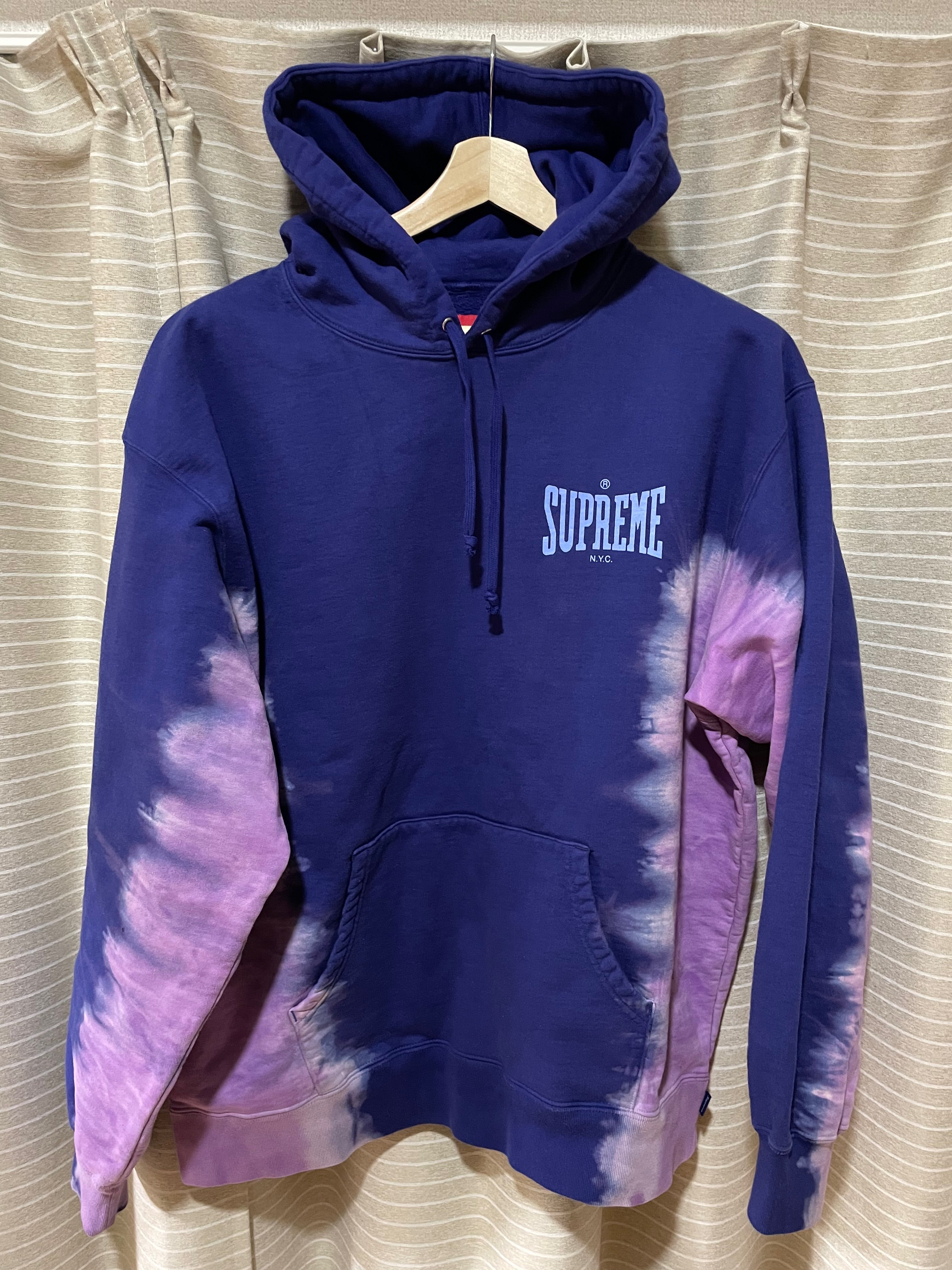 Supreme Bleached Hooded Sweatshirt "Dark Royal"
