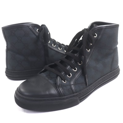 極美品 グッチ ハイカットスニーカー ブラック メンズ 6.5 426188