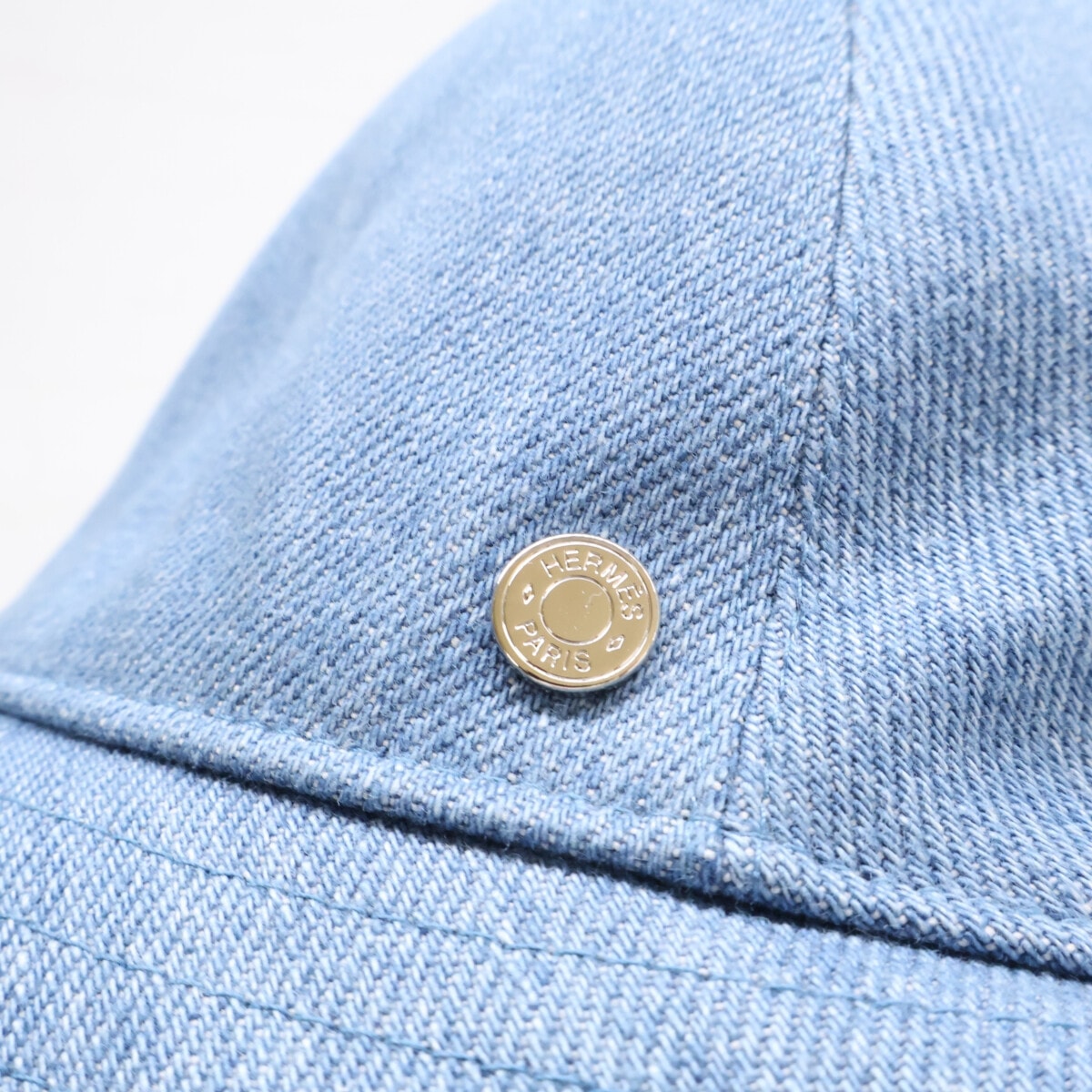 A (未使用に近い)】エルメス 【美品】セリエボタン デニム ハット 59