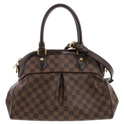 【値下げ】 LOUIS VUITTON ルイ・ヴィトン トレヴィPM ハンドバッグ N51997 ダミエキャンバス ブラウン ゴールド金具 レディース【中古】