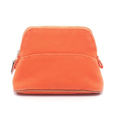 エルメス HERMES ボリードポーチ15 ミニミニ オランジュ フー ポーチ バッグ キャンバス レザー オレンジ レディース オレンジ系 / ブラウン系 H104772M 02 【中古】