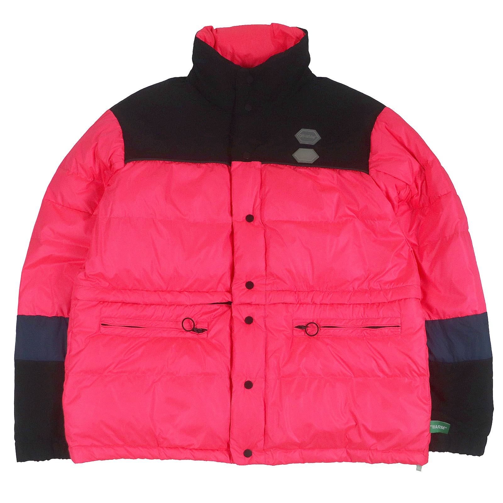 美品 オフホワイト
 ダウンジャケット Bicolor Puffer Jacket ネオンピンク メンズ M OMED013R19C02021