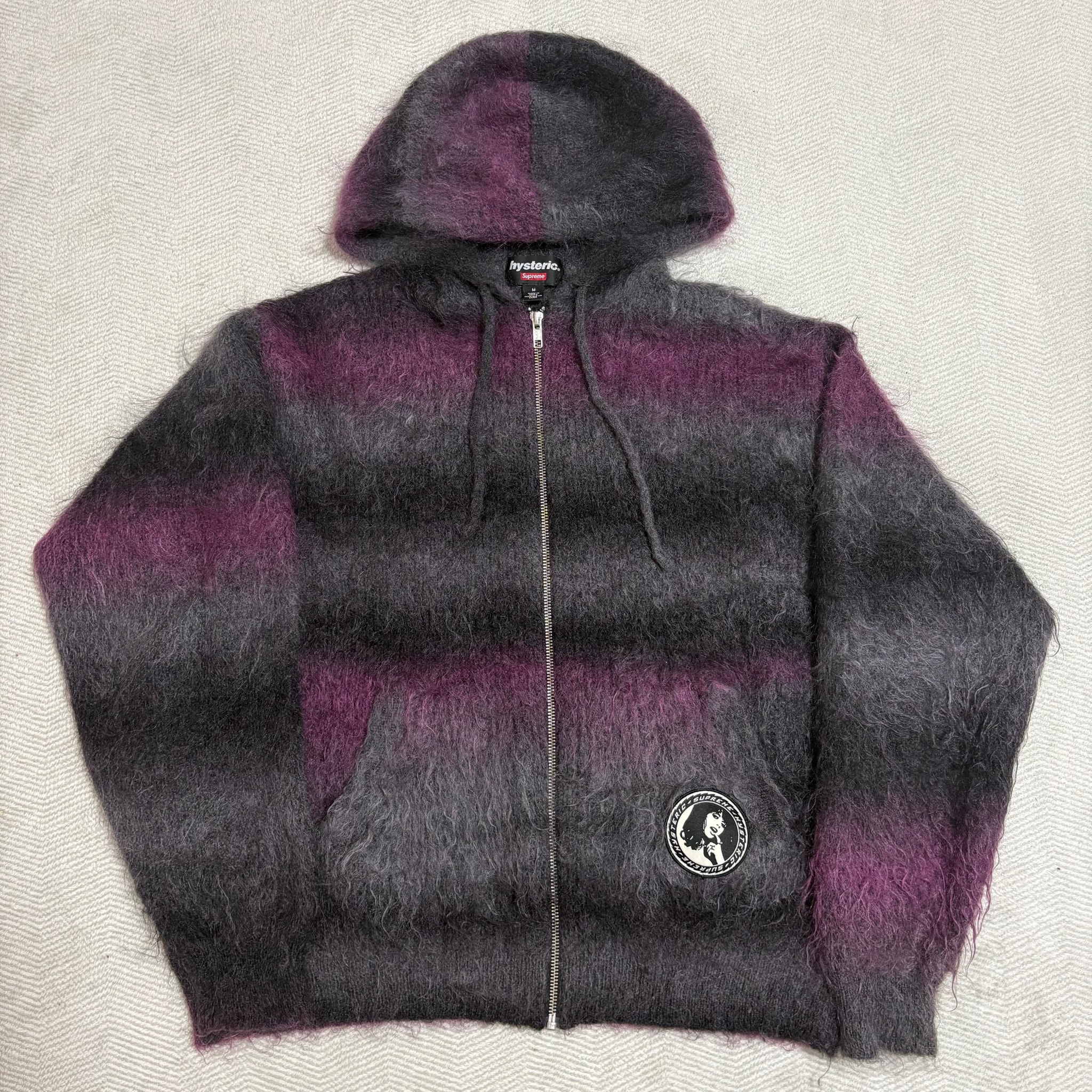 Supreme x HYSTERIC GLAMOUR Mohair Zip Up Hooded Sweater "Purple"