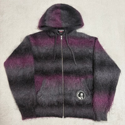 Supreme x HYSTERIC GLAMOUR Mohair Zip Up Hooded Sweater "Purple"