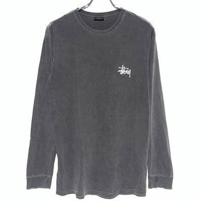 STUSSY SHAWN FONT LOGO LS TEE Gray