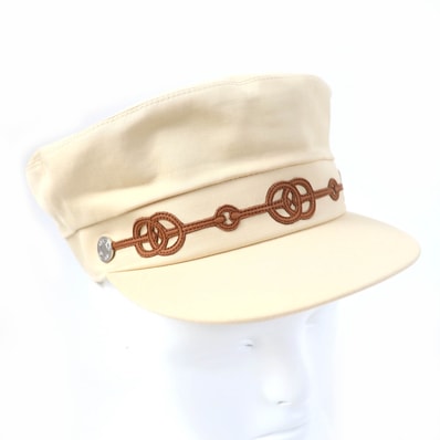 美品 エルメス キャスケット カーブル・クリケティス ベージュ レディース 56