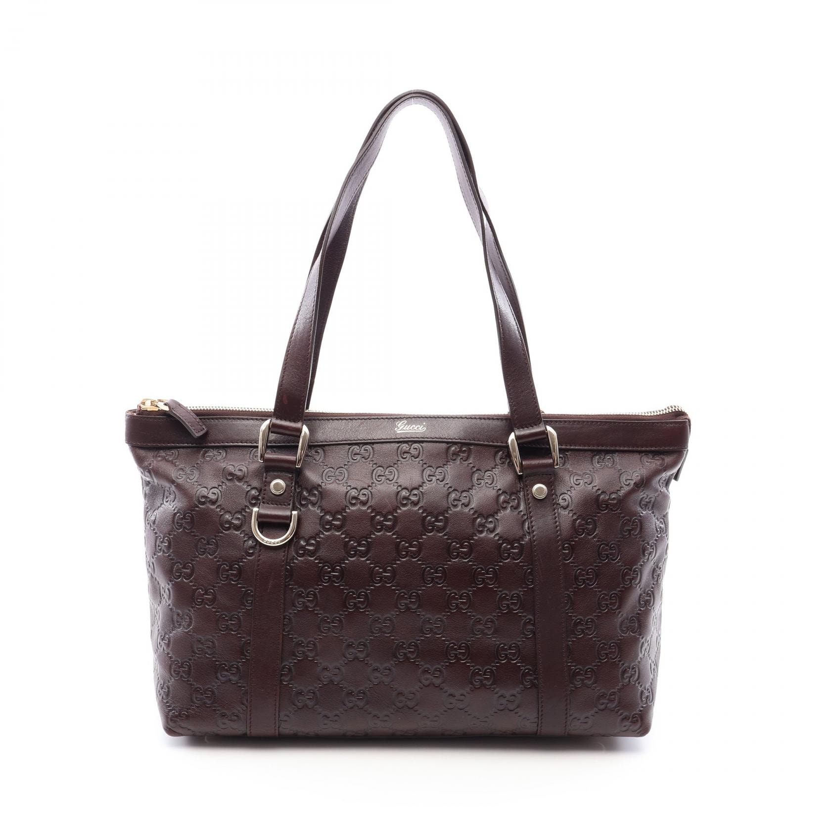 グッチ GUCCI アビー グッチシマ トートバッグ バッグ レザー レディース ブラウン系 141470 【中古】
