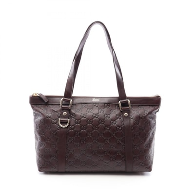 グッチ GUCCI アビー グッチシマ トートバッグ バッグ レザー レディース ブラウン系 141470 【中古】