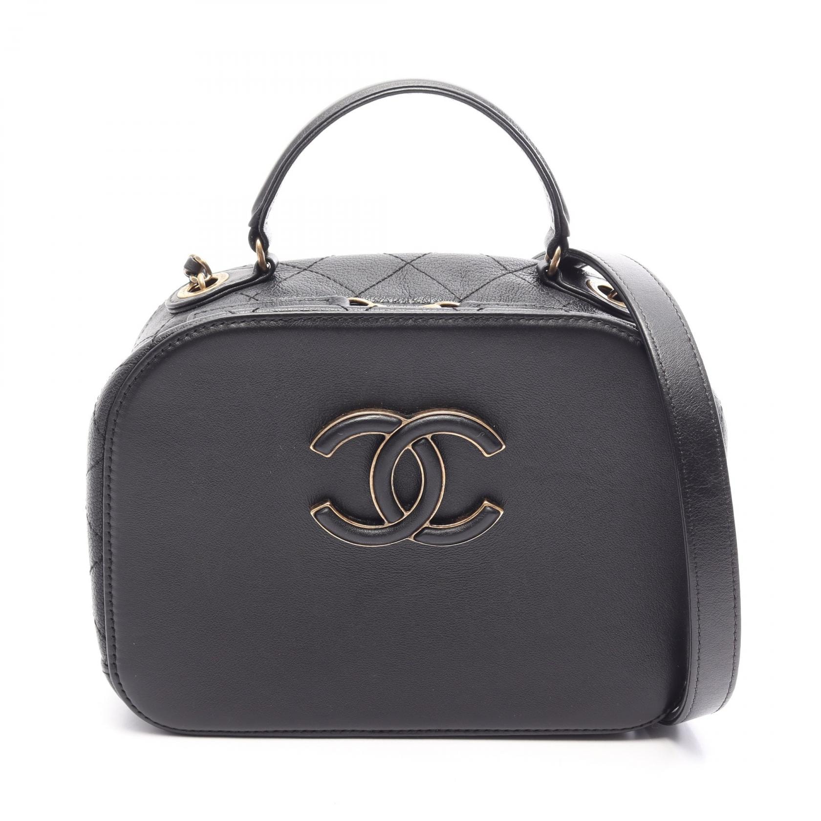 シャネル CHANEL マトラッセ バニティバッグ 2WAY ショルダーバッグ バッグ レザー レディース ブラック系 【中古】