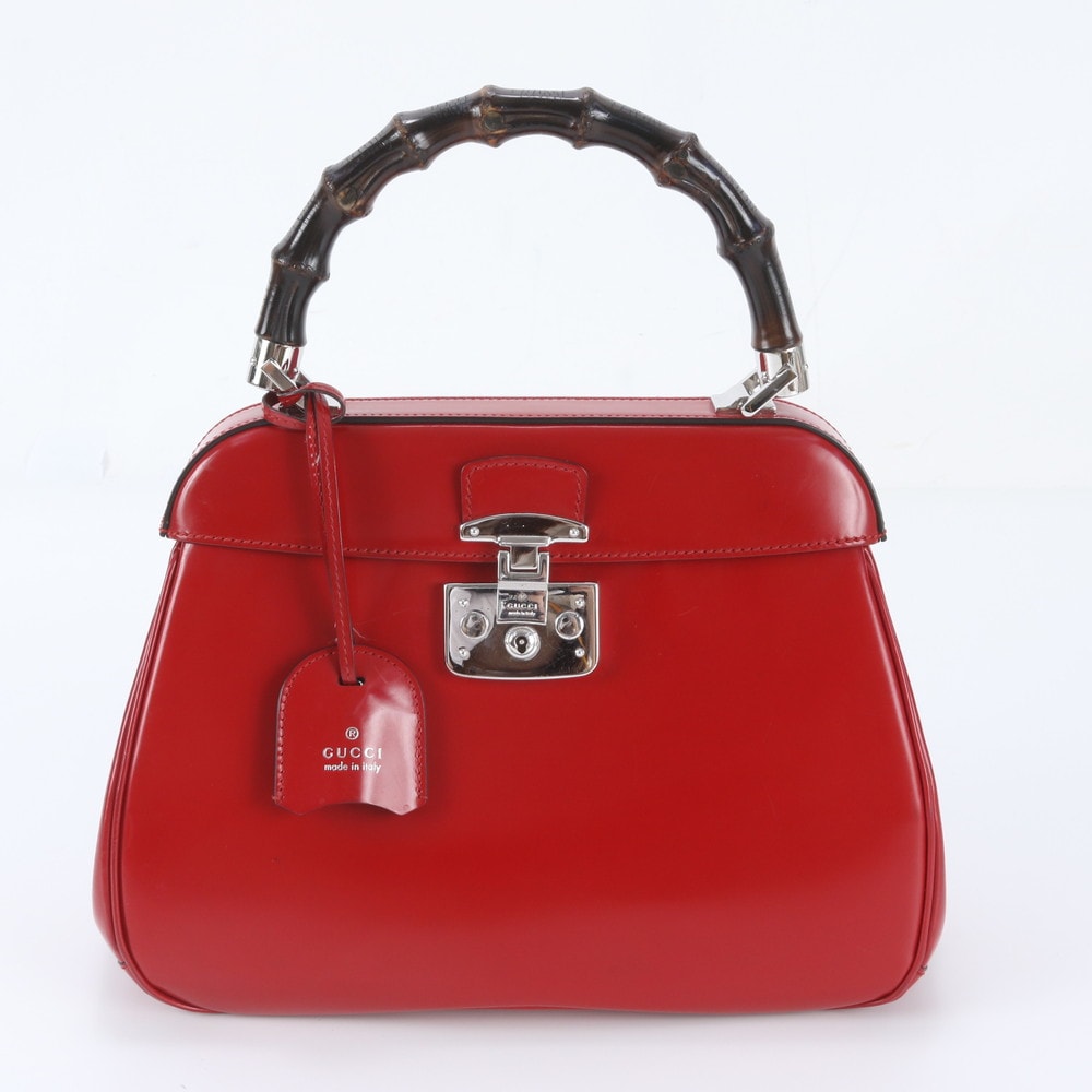 ■美品 グッチ バンブー レディロック331830 ハンドバッグ レザー