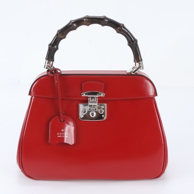 ■美品 グッチ バンブー レディロック331830 ハンドバッグ レザー